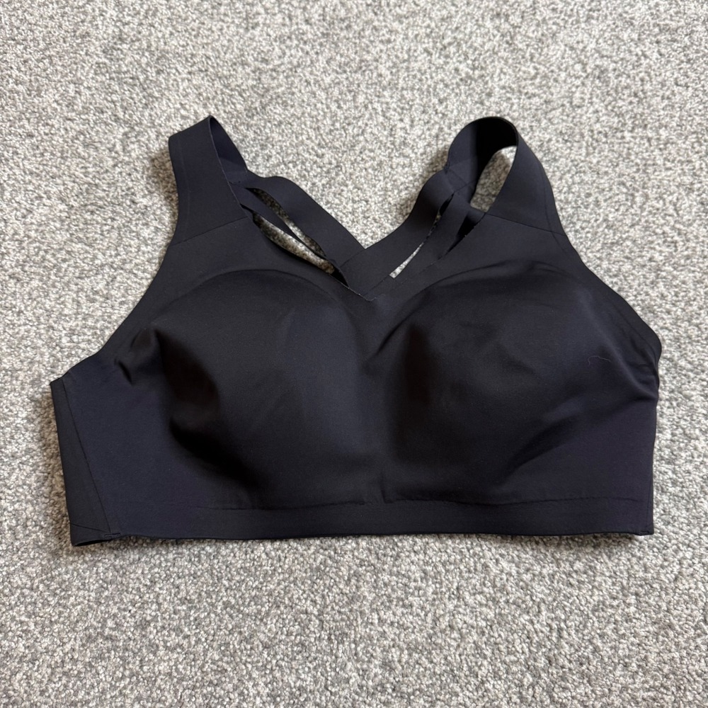 Lululemon AirSupport Bra High Support Black Criss Cross Back Size 38D